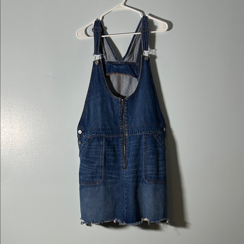 American Eagle Outfitters Indigo Denim Zip-Front Overall Dress Skirtall